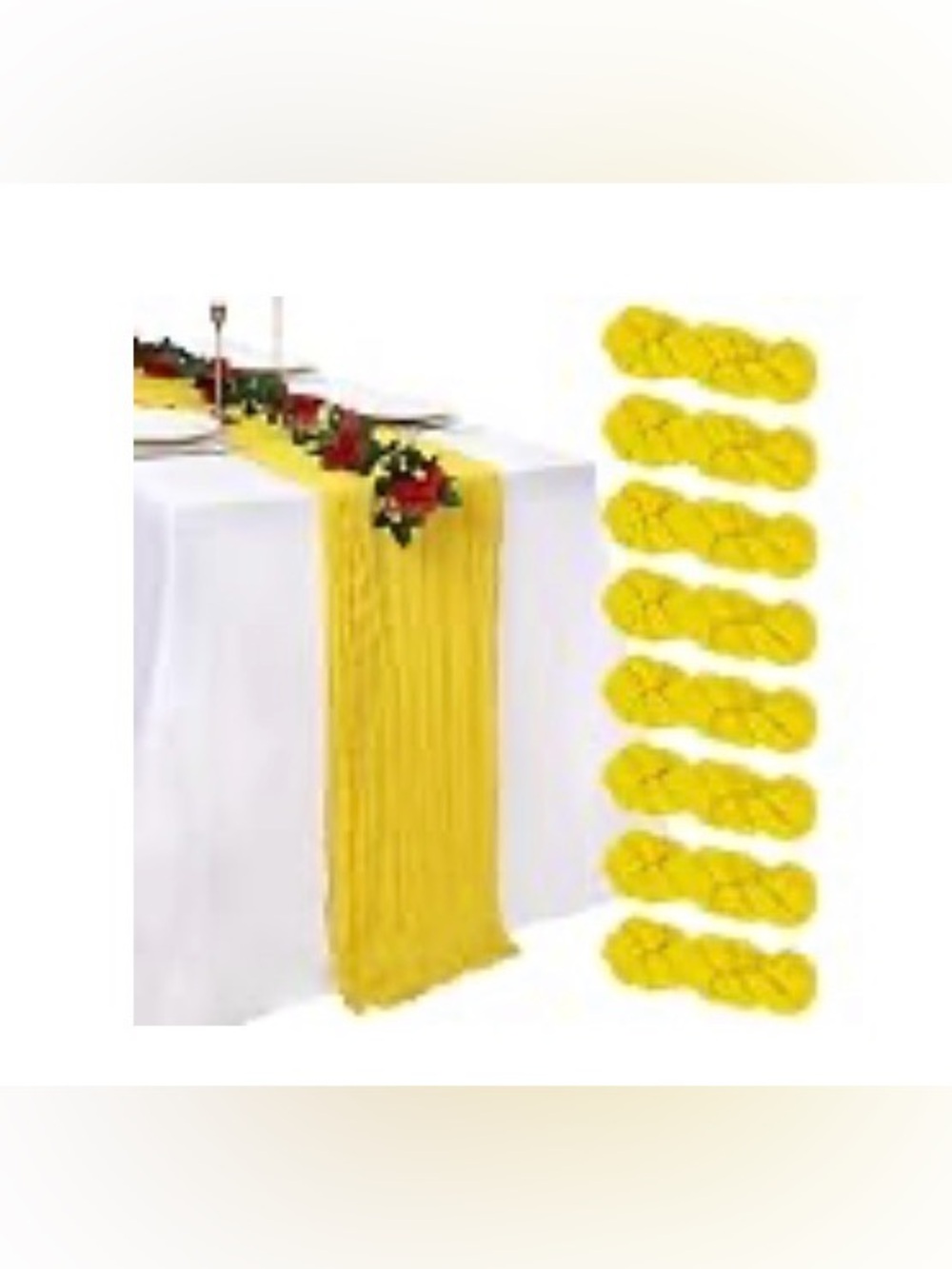 8 Pack Lemon Yellow Cheesecloth Table Runner